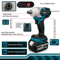 Llave de trinquete eléctrica sin escobillas 520N.M 1/2" herramienta eléctrica recargable para batería Makita 18V - details 0