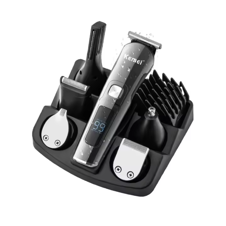 Kemei-cortadora de pelo profesional multifunción para hombre, máquina de afeitar eléctrica 6 en 1, resistente al agua, Kit de aseo, KM-8508 - 1