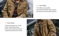 Chaqueta de Algodón para Hombres MAGCOMSEN Abrigo de Viento con Cremallera Multi-Bolsillos - details 0