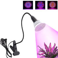 Lámpara de cultivo de plantas con Clip negro, espectro completo, cuello de cisne, lámpara de cultivo con Clip de 1 cabeza y 2 cabezas para plántulas, suculentas de lectura - details 0