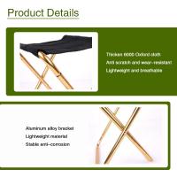 Silla para acampar al aire libre, silla plegable dorada de aleación de aluminio con bolsa, taburete, asiento, pesca, Camping - details 1