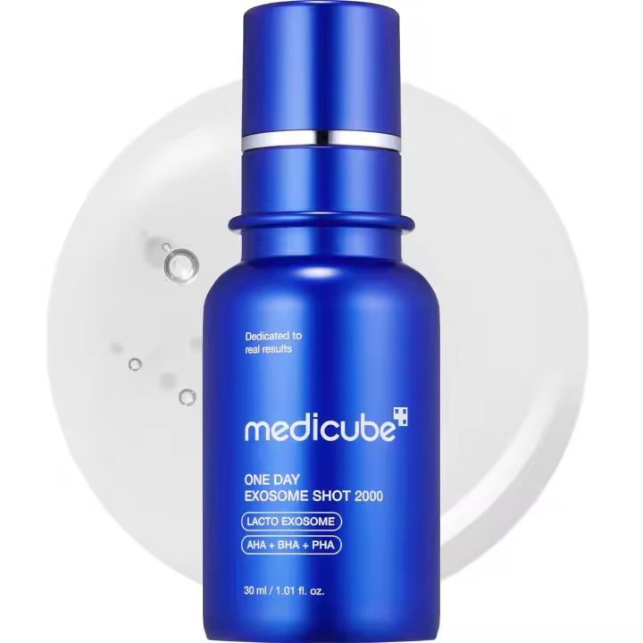 medicube Zero Exosome Shot 2,000 PPM Spicule Facial Liquid Booster Serum Exosome, AHA+BHA+PHA Cuidado de los poros, Células muertas, Textura | - 1
