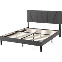 Cama Maya 150x190cm Altura de 30cm Somier con cabeza Somier de láminas de madera Gris Oscuro - details 12