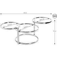 café cromo, Metal, cristal de seguridad - Dim. : AN 58-140 cm x AL 43 cm x P 50 cm, Estilo: Moderno - details 1