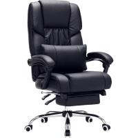 Escritorio computadora Oficina Ergonómica con reposapiés Plegable PU Metal Cromado Negro 150 kg OBG71B - details 0