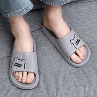 Zapatillas de verano para hombre y mujer, chanclas antideslizantes de oso de dibujos animados para el hogar, sandalias de playa para interiores y exteriores, talla grande, novedad - details 7