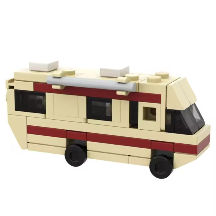Bloques de construcción Breaking Bad Pinkman para niños, furgoneta blanca para armar, juguete de ladrillos, coche RV - 1