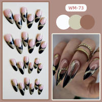 Uñas postizas con punta rosa y dije de fijación de purpurina, cómodas de llevar, ideales para ir de compras, citas y reuniones - details 1