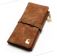 Cartera de cuero nobuk con cordón para mujer, Cartera de diseño largo con cremallera, dos pliegues, más colores, gran oferta, 20 - details 4
