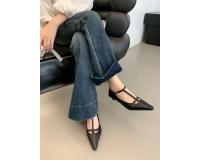 Nueva moda temperamento tacones altos de las mujeres de tacón grueso puntiagudo retro Mary Jane zapatos T-correa solo zapatos - details 15