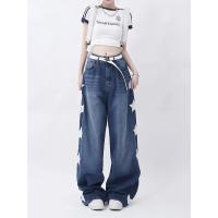 Vaqueros Retro Americanos de Cinco Puntos Pantalones Holgados de Pierna Ancha para Mujer - details 14