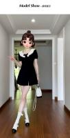 Verano 2025 nuevo diseño estilo Hepburn princesa negra temperamento francés muñeca cuello vestido adelgazante - details 1
