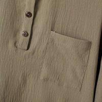 ZANZEA-vestido camisero holgado para mujer, Vestidos largos informales lisos con cuello vuelto para ir al trabajo, dobladillo redondeado de primavera - details 10