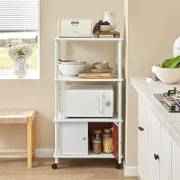 Mueble Microondas Cocina Estante de Cocina Carrito Auxiliar con Ruedas Blanco 40 x 60 x 114 cm FRG12-W ES - details 1