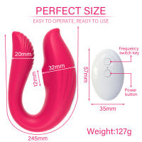 Vibrador Inalámbrico Control Remoto OOEEY para Mujeres Estimulador de Clítoris Juguetes Sexuales para Parejas Adultas Forma U Masturbador Dual - details 5