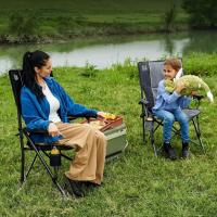 Silla de Camping Plegable de 150kg Silla de Respaldar Portátil con Tazas - details 4