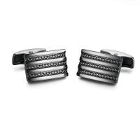Gemelos innovadores de alta calidad con diseño suave dibujado con láser de acero inoxidable, joyería comercial para bodas - details 3