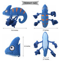Camaleón de peluche, juguete interactivo extraíble, resistente, con sonido para perros medianos y grandes - details 0