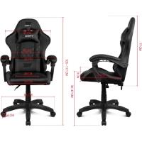 DR35 - Silla Gaming Profesional, Polipiel, reposabrazos Acolchados, pistón Clase 3, Base Nylon Reforzada, Asiento basculante, Altura Regulable, cojín Lumbar y Cervical, Color Negro/Rosa - details 1