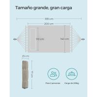 Hamaca Doble Tapizada Hamaca de Jardín con Barras Curvas de Bambú Separables - details 19