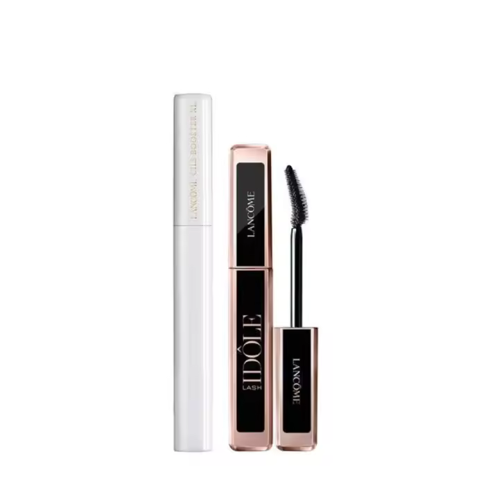 Lancôme Cils Booster XL Mascara Primer & Lash Idôle Black Mascara Duo - Set de maquillaje de tamaño completo para levantar y preparar pestañas - Para pestañas levantadas, alargadas y voluminosas - 1