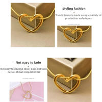 Collar de Titanio con Colgante de Corazón de Amor Diseño Simple para Mujer - details 1