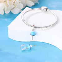 Encanto de Pulsera Fit 3mm 925 Original Plata de Ley S925 con Zirconia Azul Pavé Joyería DIY para Mujeres Material Principal de Metal Estilo de Encanto - details 6