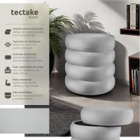 Taburete Almacenaje Bouclé, Carga: 120 kg, MDF, Puff Almacenaje, Taburete Dormitorio, Reposapies Puff, Zapatero Entrada Recibidor, Asiento Acolchado, Ideal Salón Hogar - 42 x 47 cm Crema - details 64