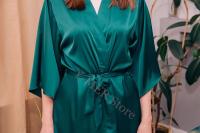 Bata de satén para mujer, lencería íntima, ropa de dormir sedosa, regalo de boda nupcial, bata de baño tipo kimono informal, camisón Sexy - details 6