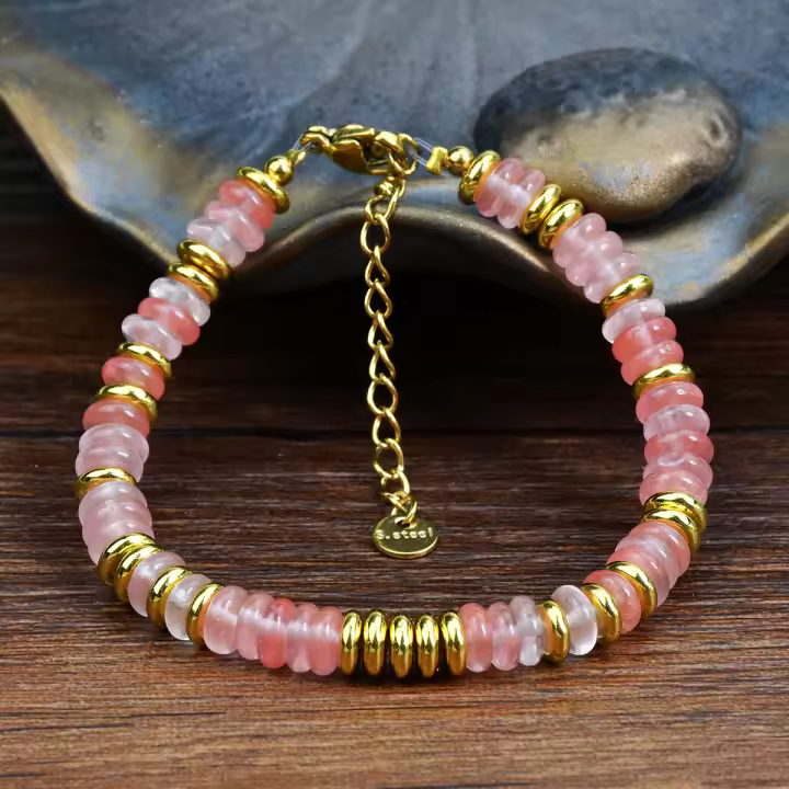Pulsera de cuentas de piedras preciosas mezcladas de colores de piedra Natural, joyería hecha a mano para vacaciones de verano dulce y bonita para mujer bohemia - 1