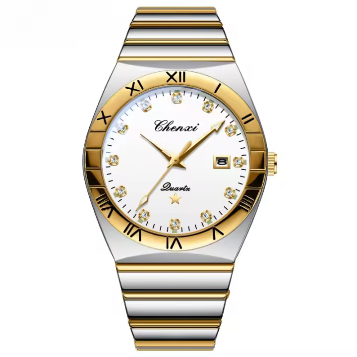 Reloj de pareja Tendencia de moda Reloj para hombres y mujeres Calendario de diamantes Reloj de pareja luminoso - 1