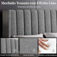 Cama Doble Tapizada 140 x 200cm Estructura de Madera y Metal Moderno Ideal para Adultos 2 Personas - details 12