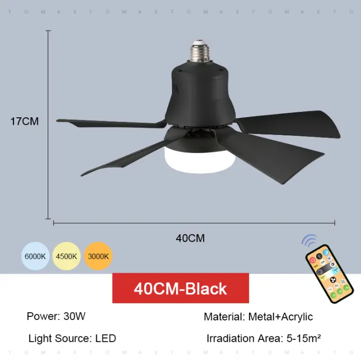 TOMAXIN-Lámpara e27para Ventilador de Techo,Tornillo para el Hogar Silencioso, Pequeño, Ahorro de Energía Inteligente - 1