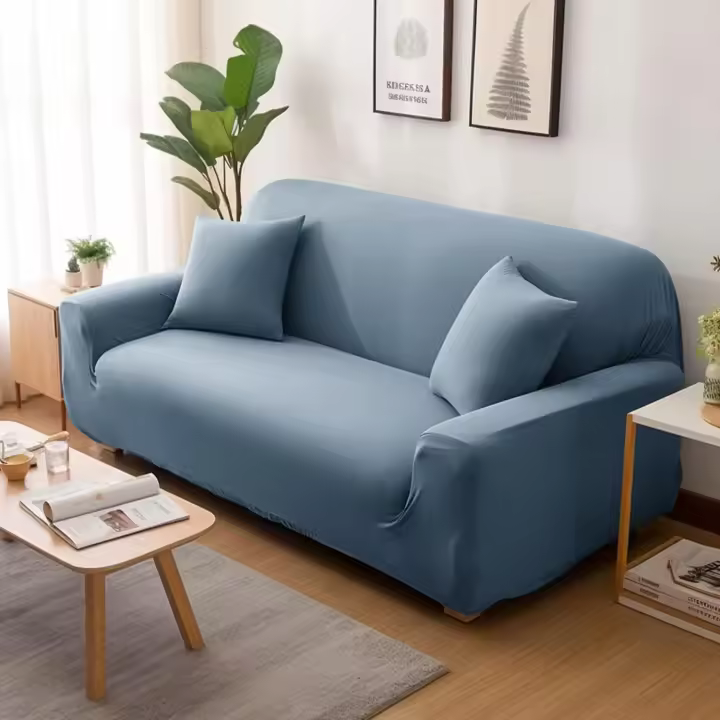 Fundas de Sofá Elásticas de Color Sólido Cubiertas de Esquina de Sección Gruesas para Sala de Estar - 1
