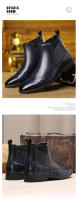 Botas cortas Chelsea de hombre con punta puntiaguda más el tamaño de los zapatos de hombre - details 7