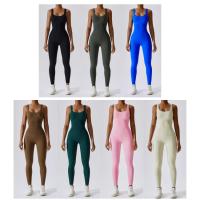 Ropa de baile de yoga de una pieza sin costuras para mujer Mono ajustado acanalado - details 0