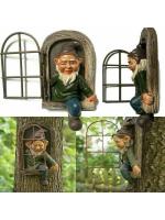 Estatua de jardín creativa elfo Go Out Tree Hug, adecuado para el hogar, patio, porche, decoración de jardín, decoración al aire libre - details 3