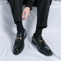 Zapatos de tacón bajo formales para hombre, mocasines informales antideslizantes, cómodos, transpirables, color negro y marrón, para fiesta de boda, Lea - details 21