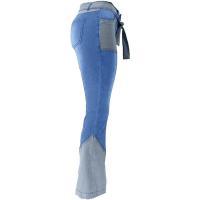 Vaqueros de mujer, vaqueros acampanados con costuras, pantalones elásticos medianos Bestseller Retro - details 4