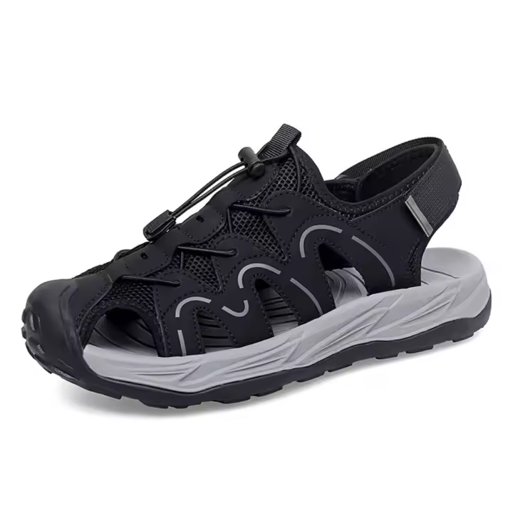 Sandalias de cuero de vaca informales de gran tamaño Zapatos de playa de verano para hombres - 1