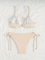Nuevo traje de baño sexy con espalda descubierta y soporte de acero dividido de Yiyong, bikini con cordones de color sólido para mujer - details 45