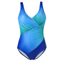 Traje de baño de una pieza de talla grande con degradado de arcoíris de nuevo estilo - details 5