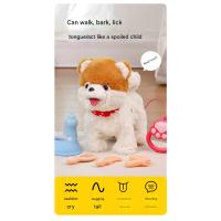 Perro de juguete que camina ladrando con correa de control remoto cachorro mascota electrónica niños juguete interactivo mascota cuerpo vivo Furby perro juguete ladra y anda pets alive - details 1
