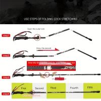 Trekking Pole, Folding Aluminum Alloy Ultra-light Walking Stick, 5 Sections Hiking Stick For Outdoor Climbing Camping - details 6