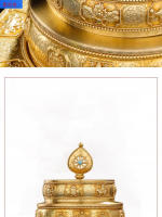 Huibao Manzha latón imitación Nepal ocho tallas propicias juego completo de reparación tibetana Mancha Luo placa Manda de 13cm - details 8