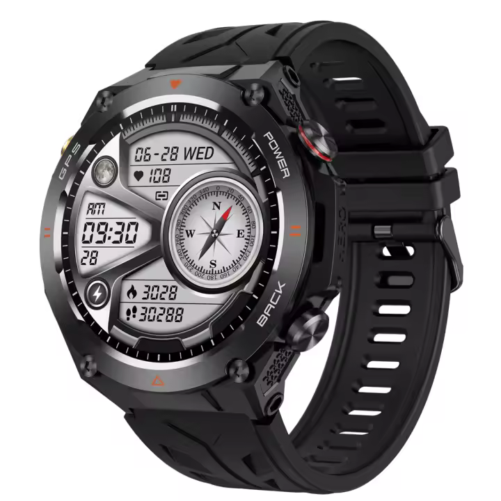 Reloj inteligente KC82, device with Asistente de Voz, Modo Deportivo, Brújula, función GPS, Mode de Ahorro de Energía, Pantalla brilliant De muñeca abatible, novedad de 2024 - 1