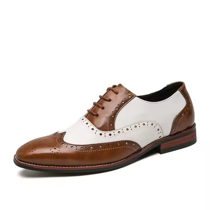 Vestido informal de cuero PU para hombre de alta calidad y zapatos formales Oxford de moda, estilo de oficina de negocios suave y cómodo - 1