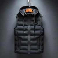 Chaqueta Ligera sin Mangas con Capucha para Hombre Abrigos Casuales de Moda, Chaleco de Algodón Acolchado, Talla Grande 6XL - details 1
