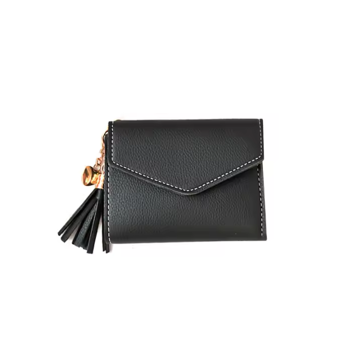 Cartera de cuero para Mujer, Con borlas, tarjetero y monedero. - 1