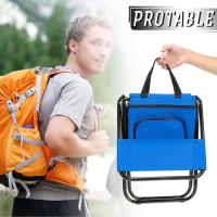 Banco de pesca desmontable, silla plegable portátil para acampar en la playa con bolsa refrigerada, respaldo ligero para exteriores - details 7